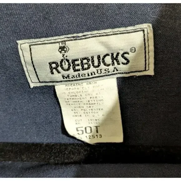 VTG 1970’s SEARS Roebucks Coveralls USA Jumpsuit Workwear Blue 50 Tall E